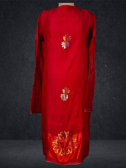 Semi Stitched Formal chanderi Suitset