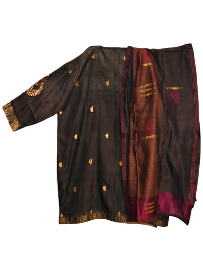 Semi Stitched Chanderi Formal Suitset