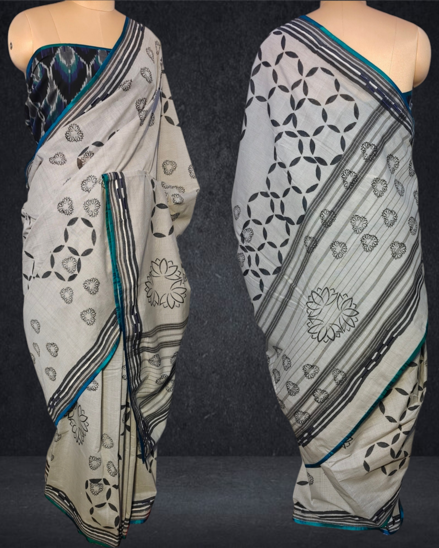 Printed cotton Saree (VKSRJUN209s) - VISHAL KAPUR