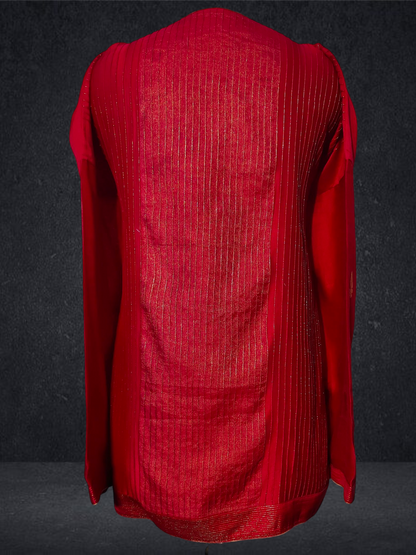 Semi Stitched Chanderi Zariwoven Short Tunic