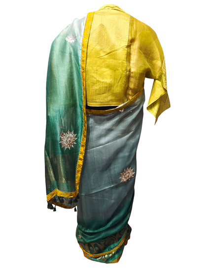 Formal Chanderi Zari Woven With Gota Saree