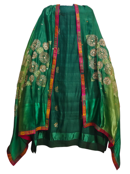 Semi Stitched Chanderi Formal Suitset