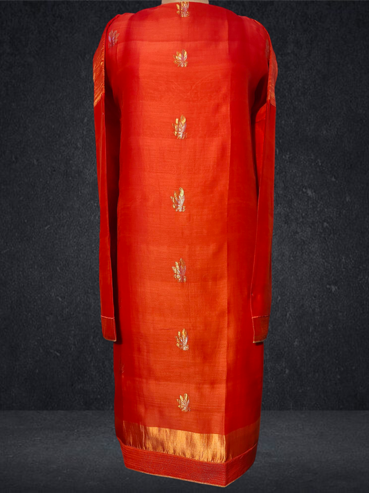 Semi Stitched Chanderi kurta