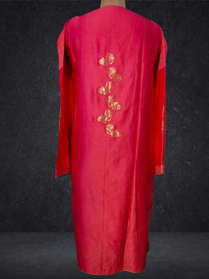 Semi Stitched Formal chanderi Suitset