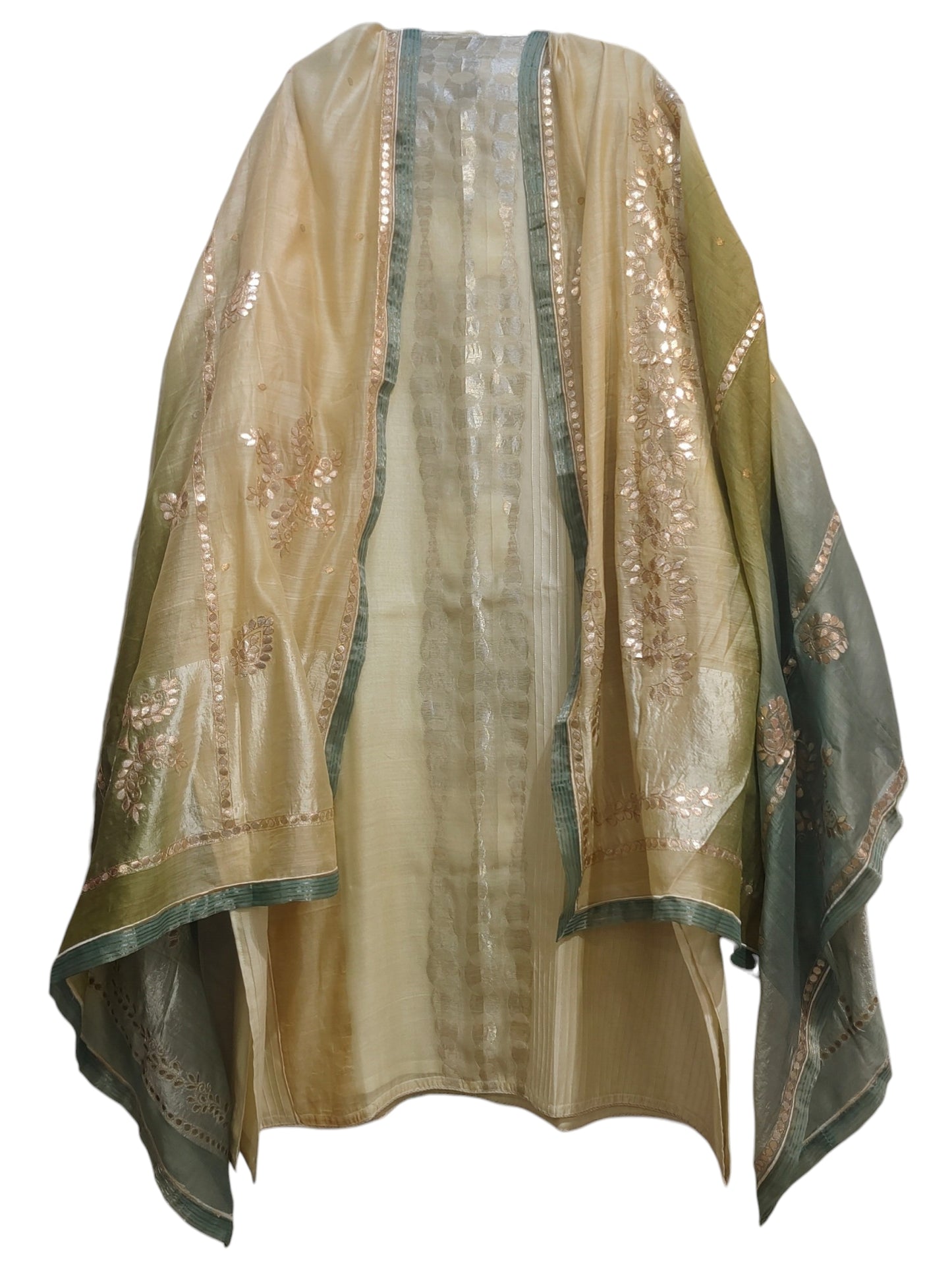 Semi Stitched Chanderi Formal Suitset