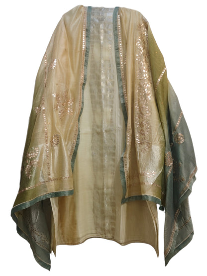 Semi Stitched Chanderi Formal Suitset