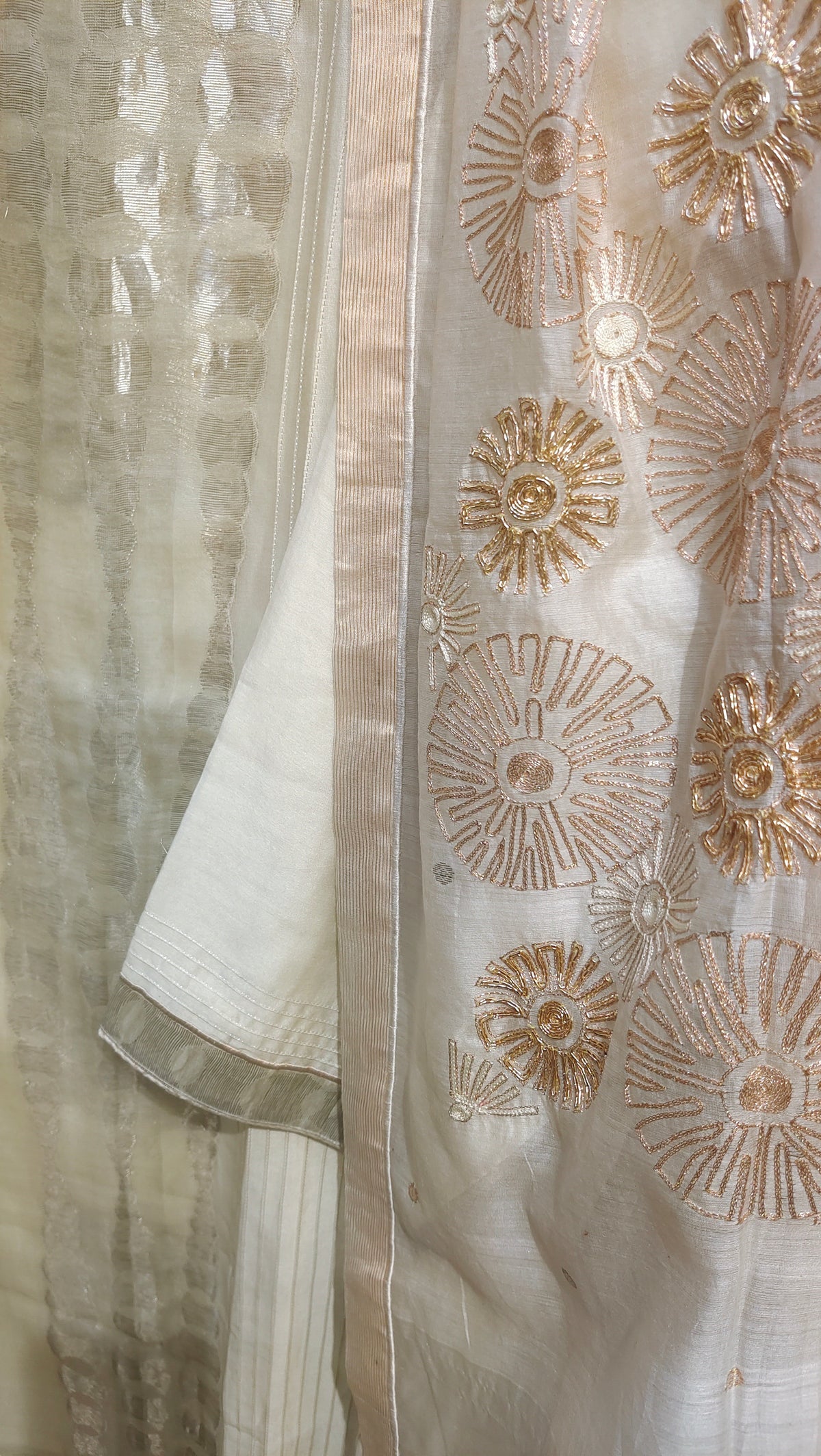Semi Stitched Chanderi Formal Suitset
