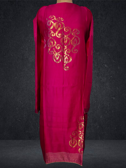 Semi Stitched Chanderi kurta