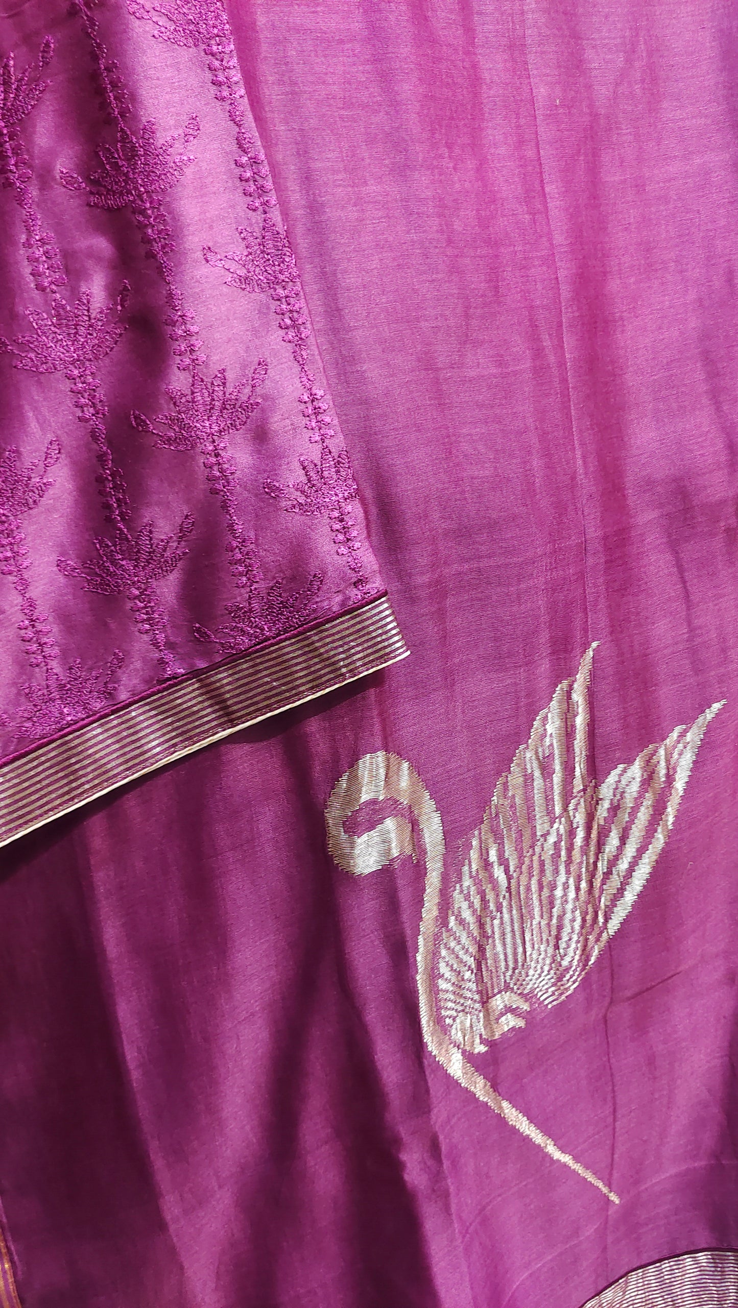 Semi Stitched Casual Chanderi Suitset