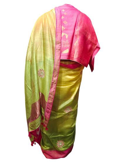 Formal Chanderi Zari Woven With Gota Saree