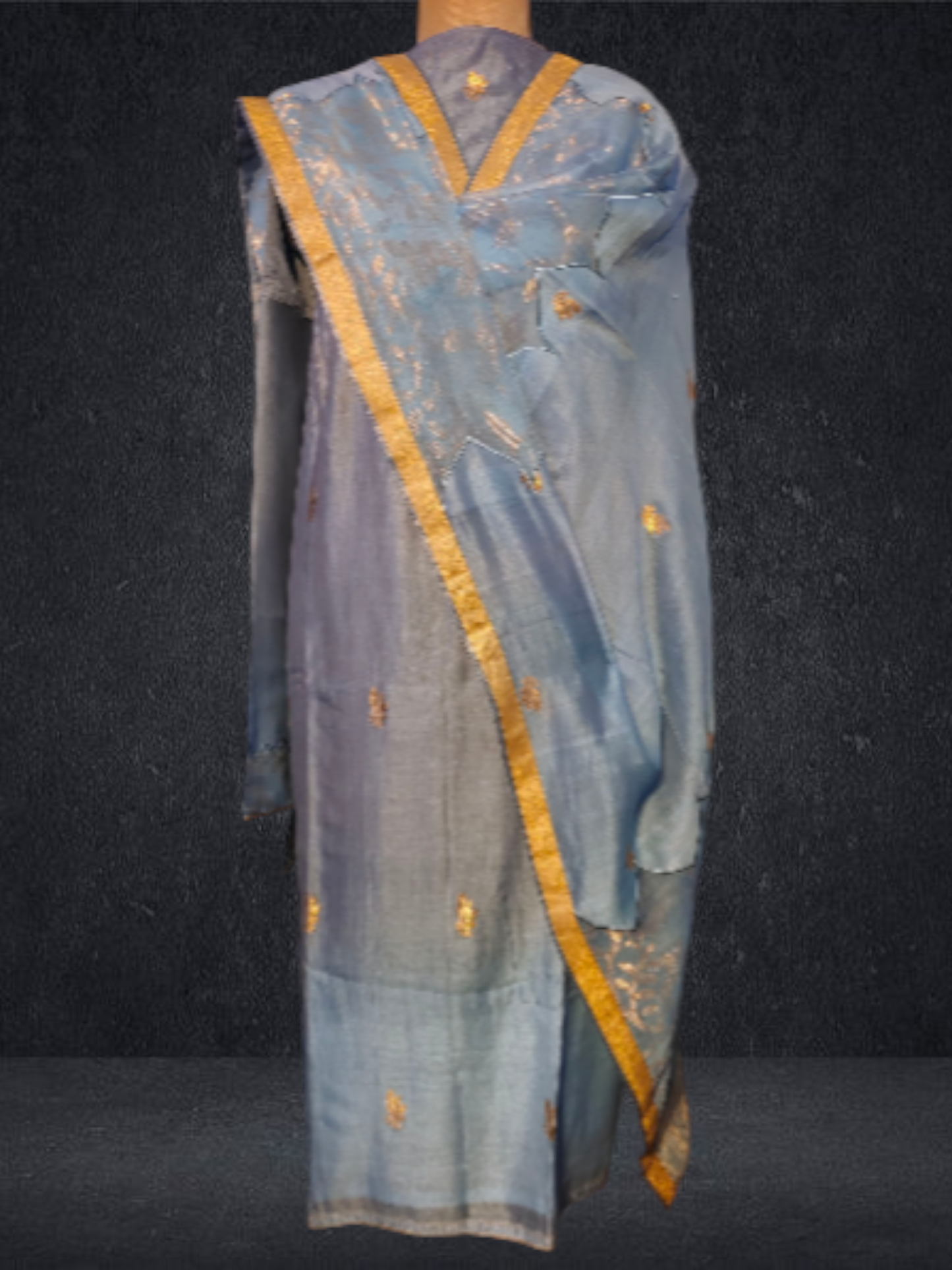 Semi Stitched Formal chanderi Suitset