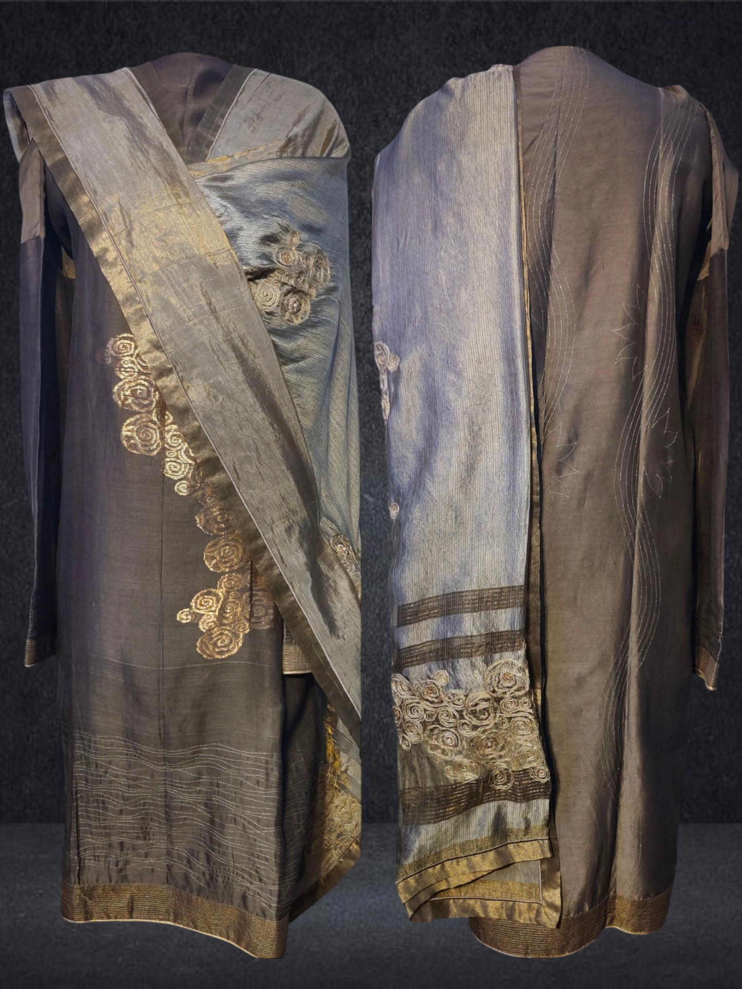 Semi Stitched Formal chanderi Suitset