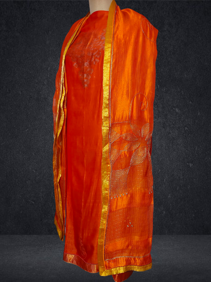 Semi Stitched Formal chanderi Suitset