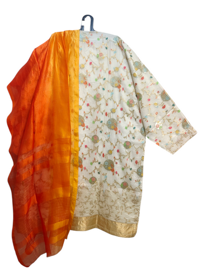 Semi Stitched Formal chanderi Suitset