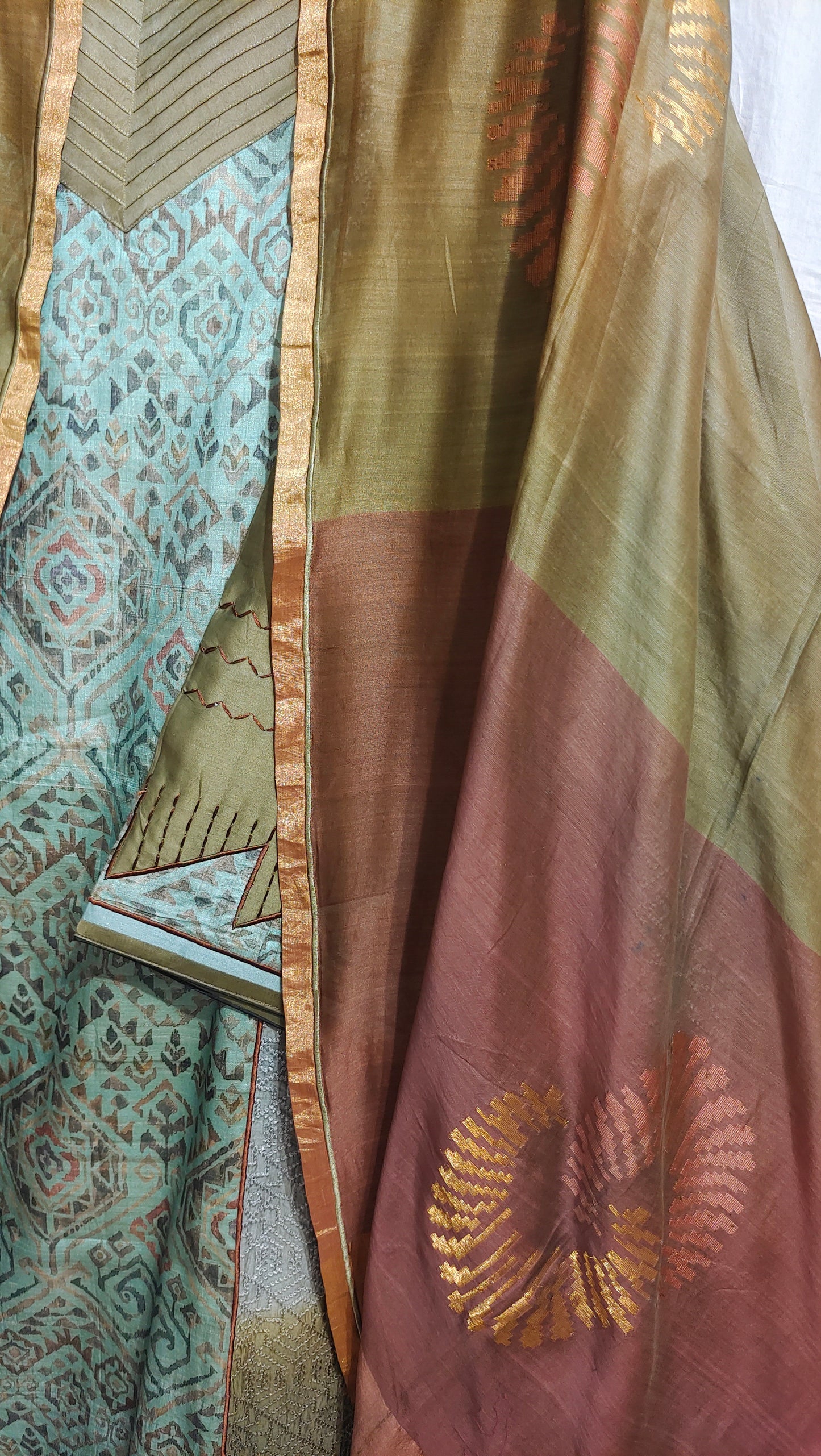 Semi Stitched Formal chanderi Suitset