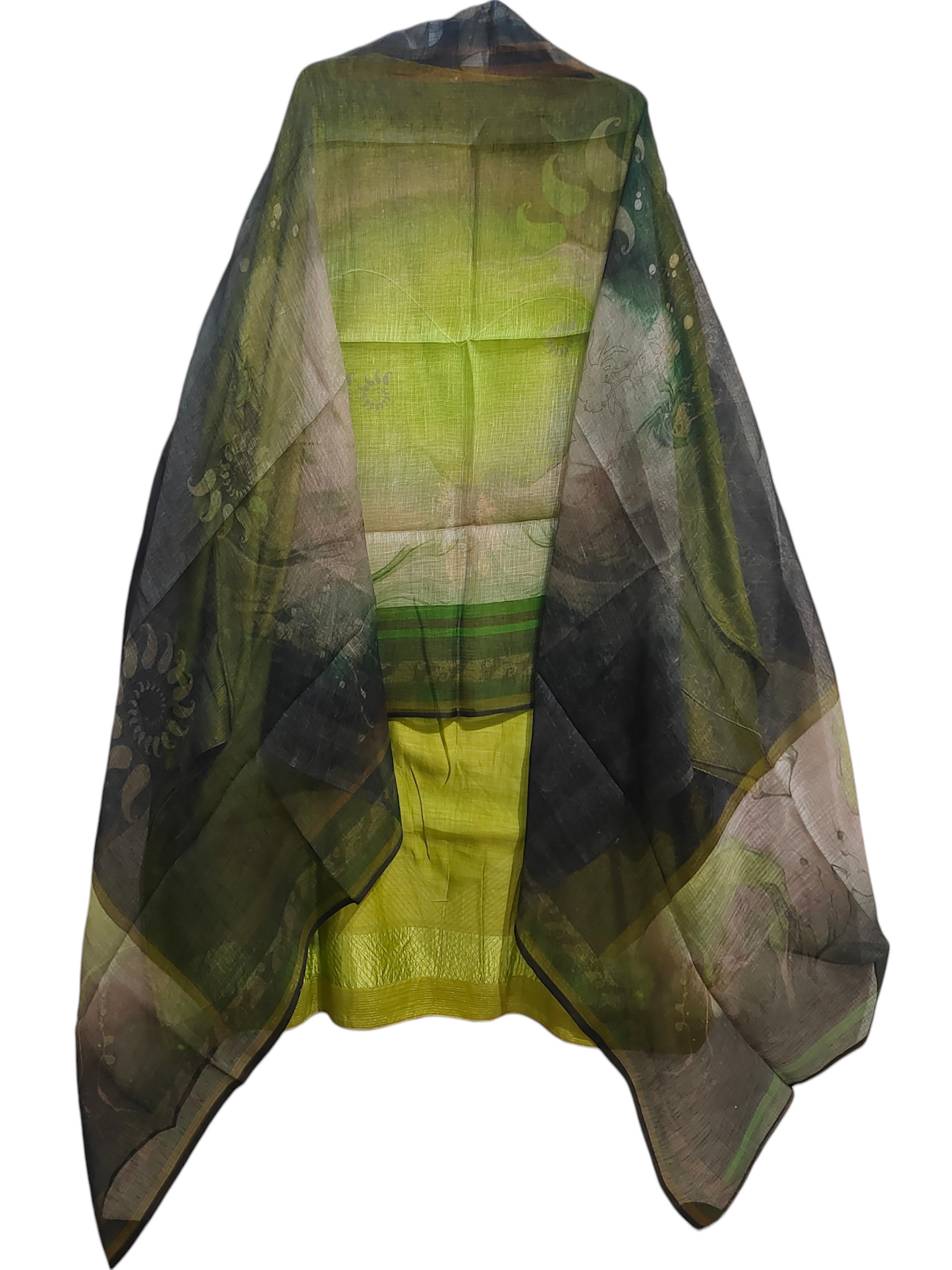 Semi Stitched Casual Chanderi Suitset