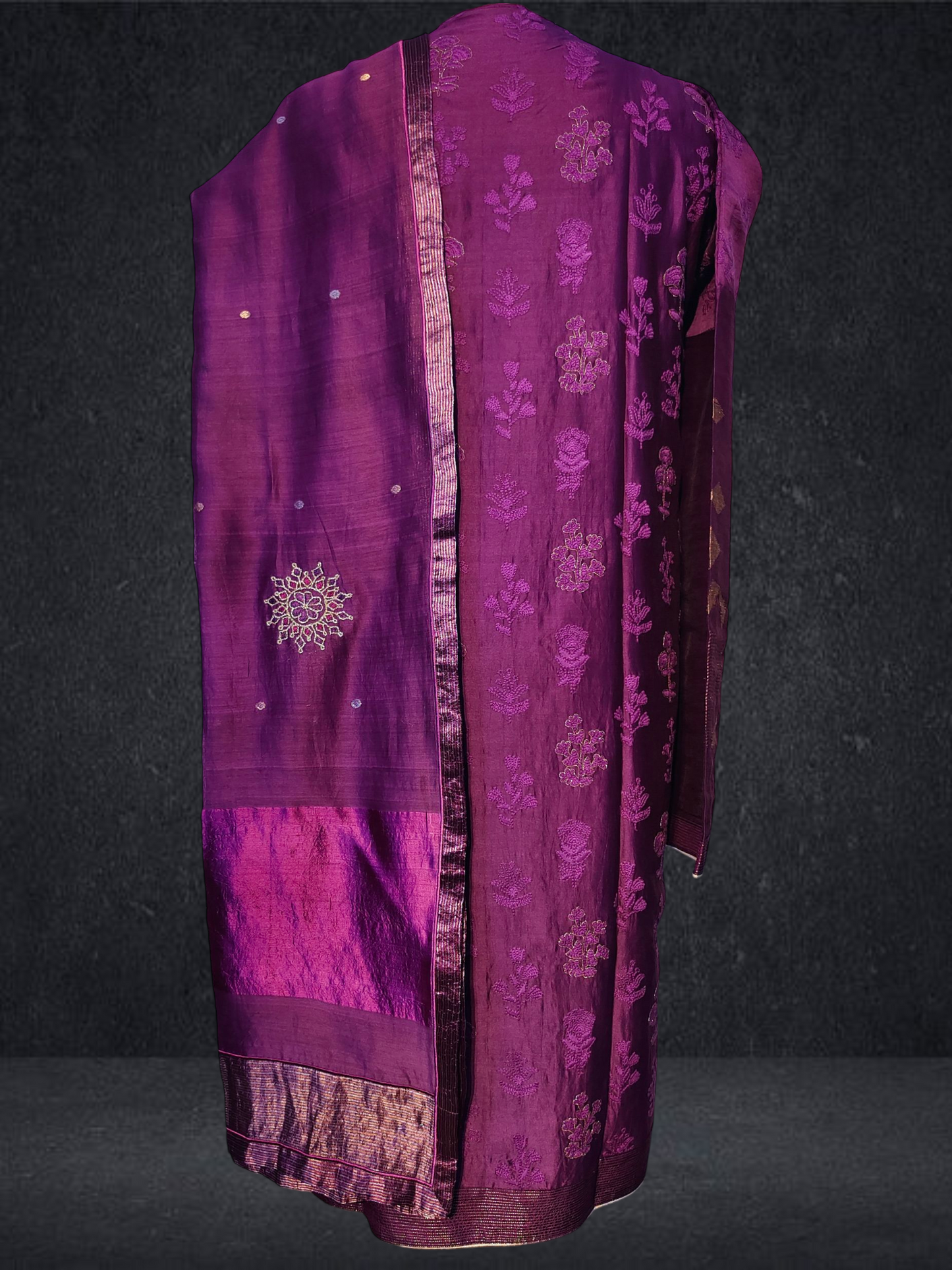 Semi Stitched Formal chanderi Suitset