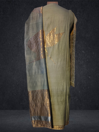 Semi Stitched Formal chanderi Suitset