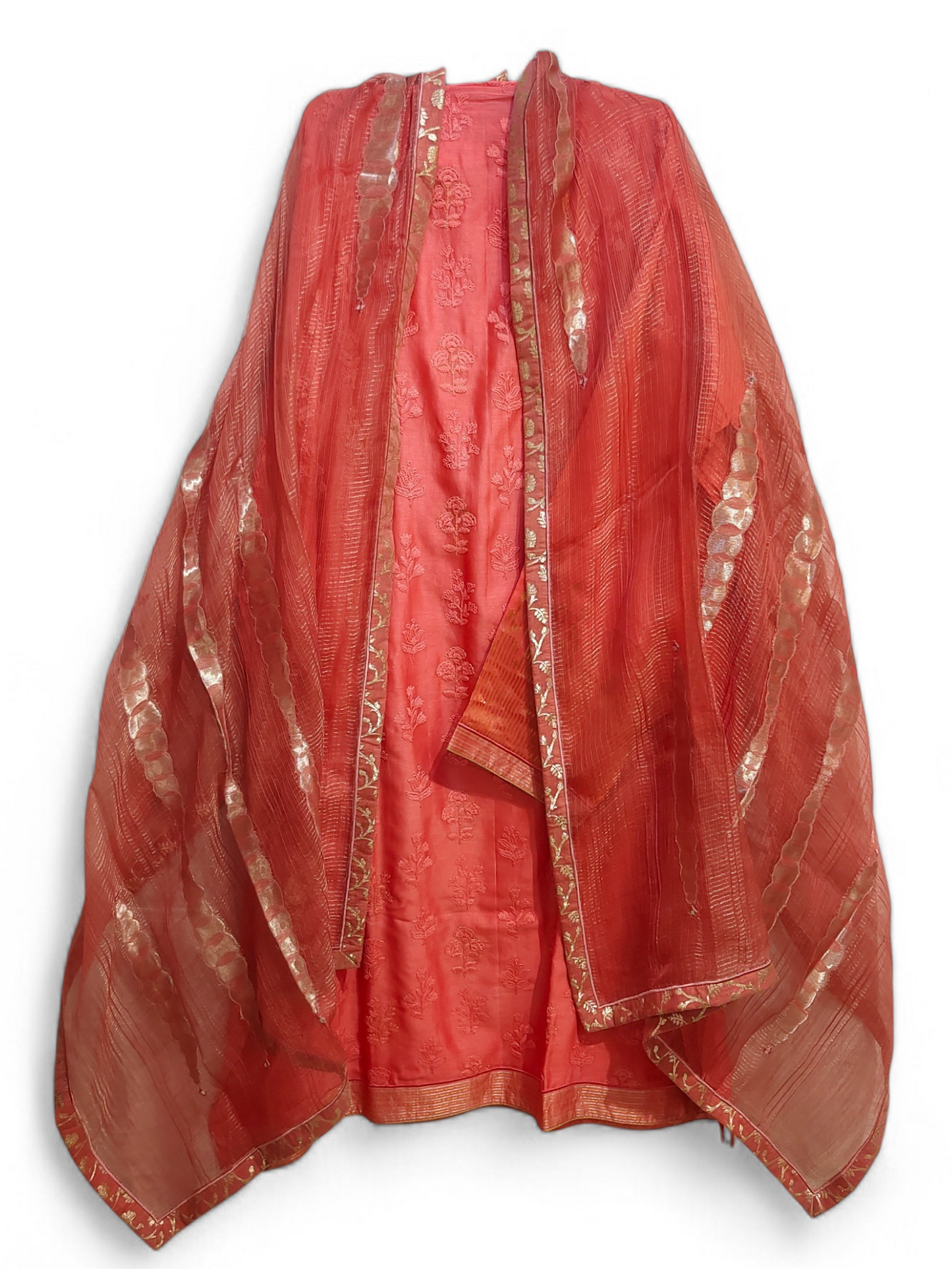 Semi Stitched Formal chanderi Suitset