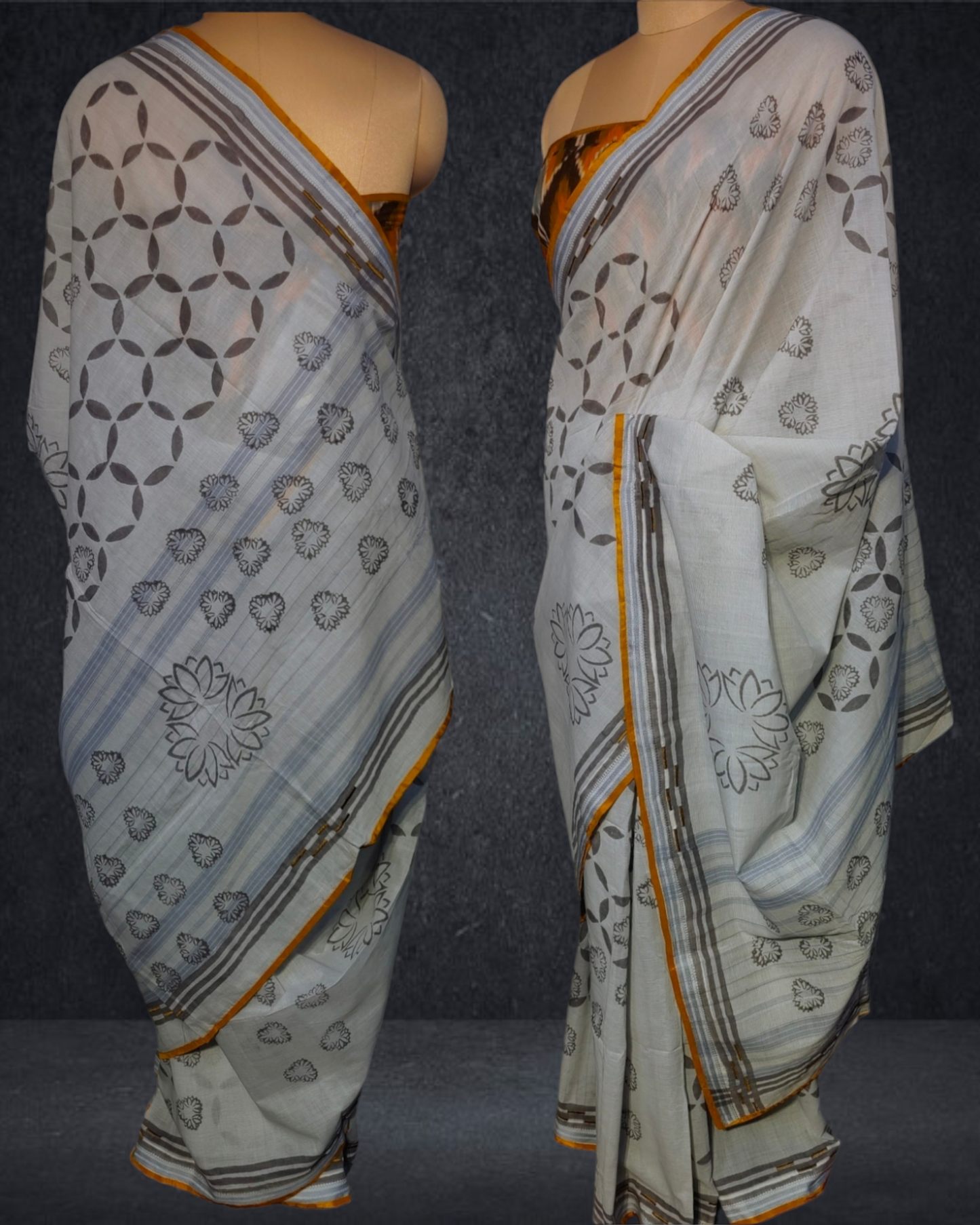 Printed cotton Saree (VKSRJUN2011s) - VISHAL KAPUR