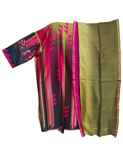 Semi Stitched Chanderi Casual Suitset