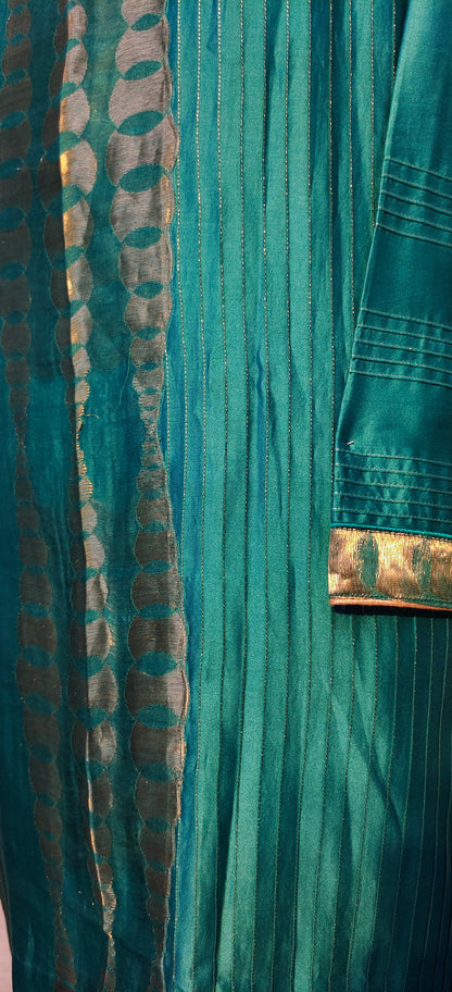 Semi Stitched Formal chanderi Suitset