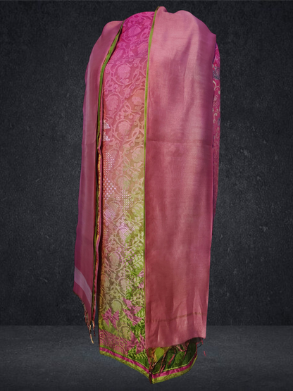 Semi Stitched Chanderi Casual Suitset