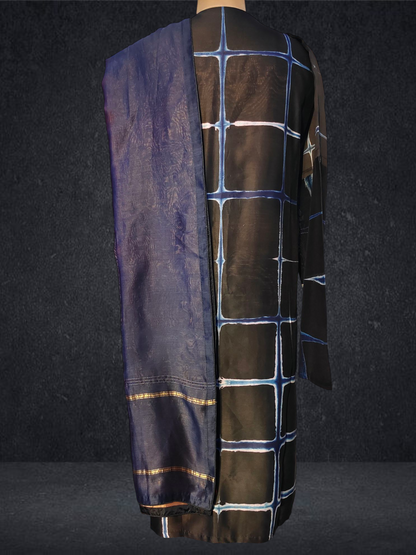 Semi Stitched Chanderi Casual Suitset