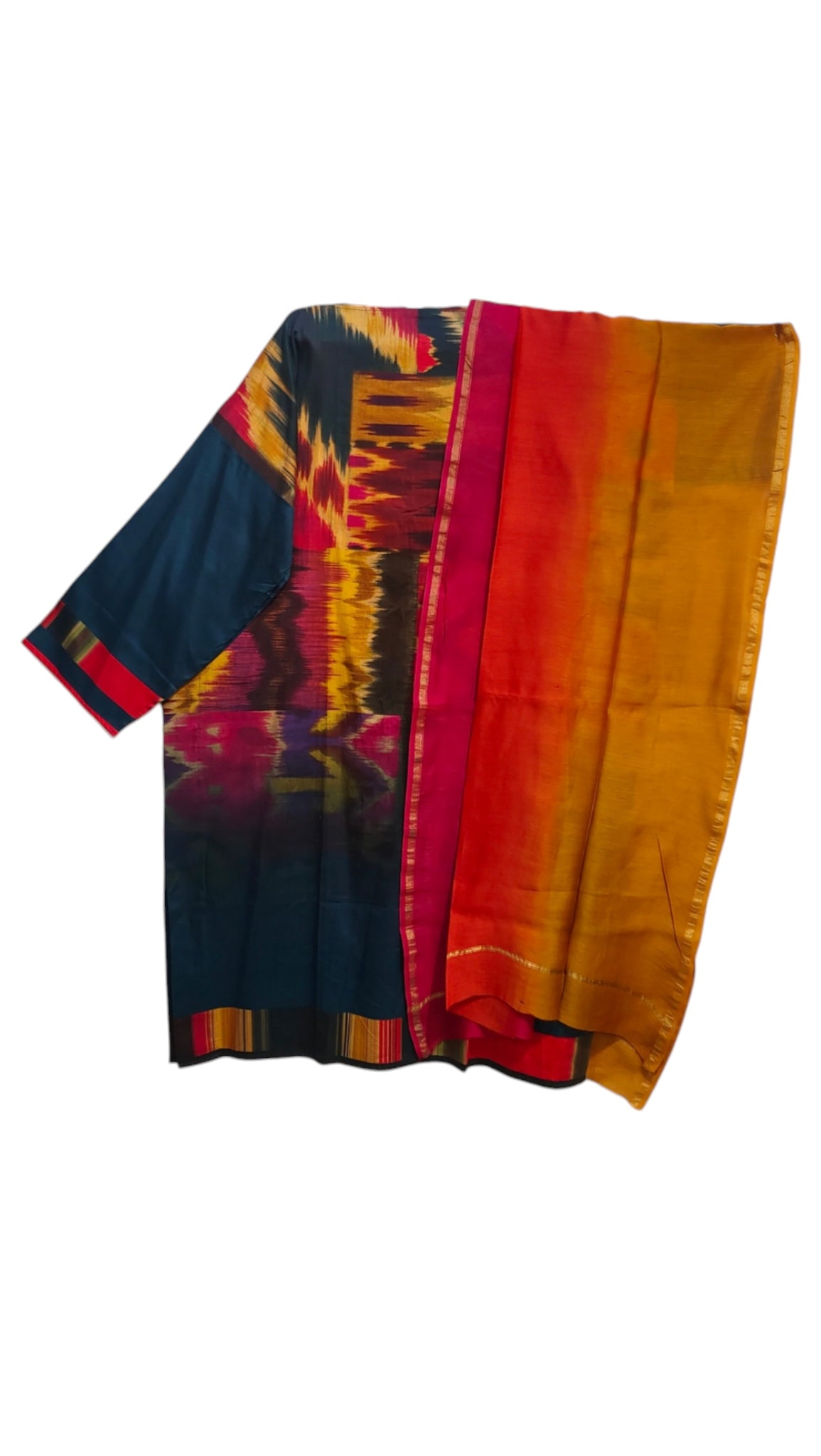 Semi Stitched Cotton Satin Casual Suitset