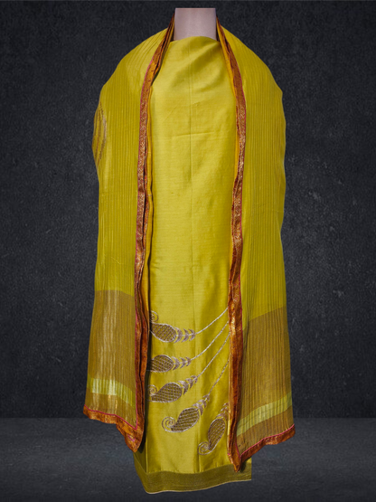 Semi Stitched Formal chanderi Suitset