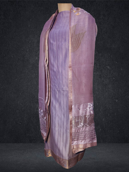 Semi Stitched Formal chanderi Suitset