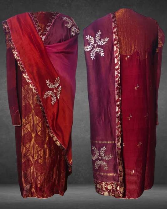 Semi Stitched Formal Chanderi suitset