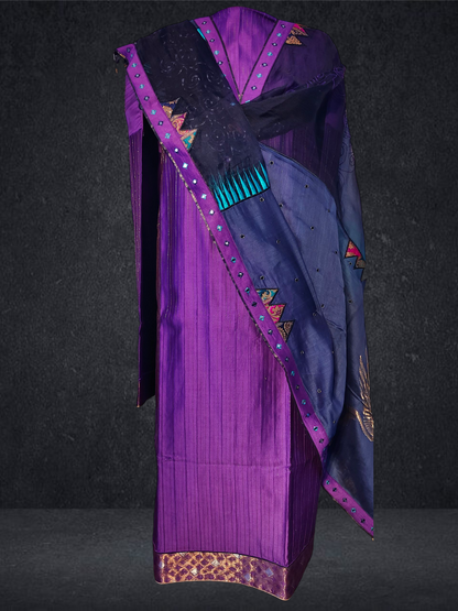 Semi Stitched Formal chanderi Suitset