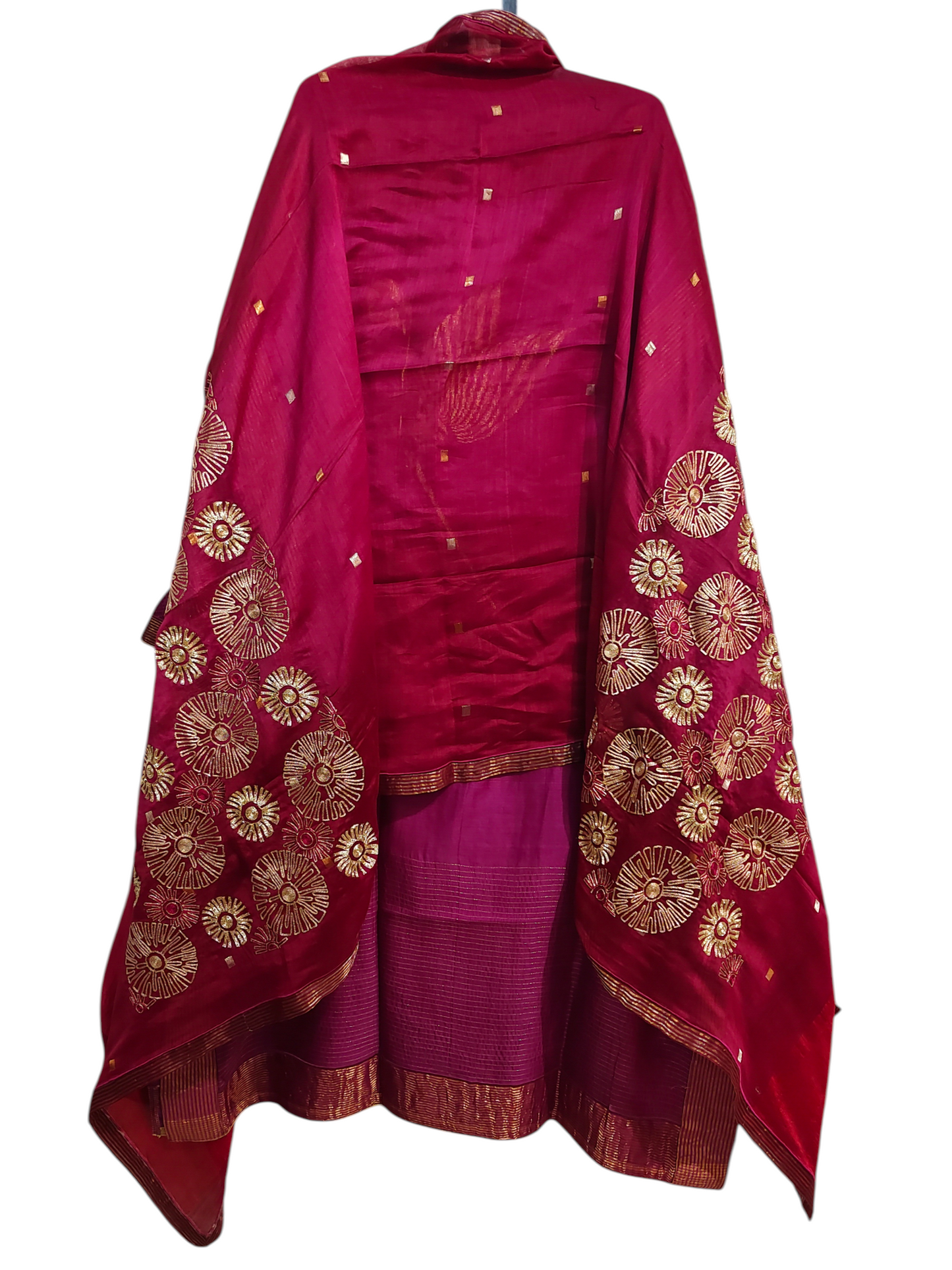 Semi Stitched Formal chanderi Suitset