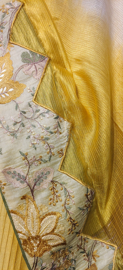 Semi Stitched Formal chanderi Suitset