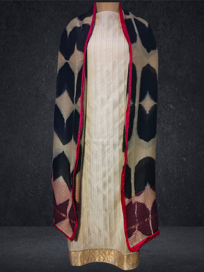 Semi Stitched Formal chanderi Suitset
