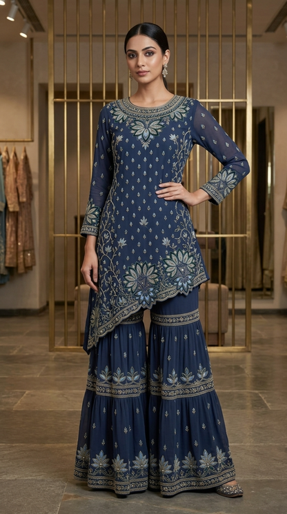 Semi Stitched Chanderi Casual kurta