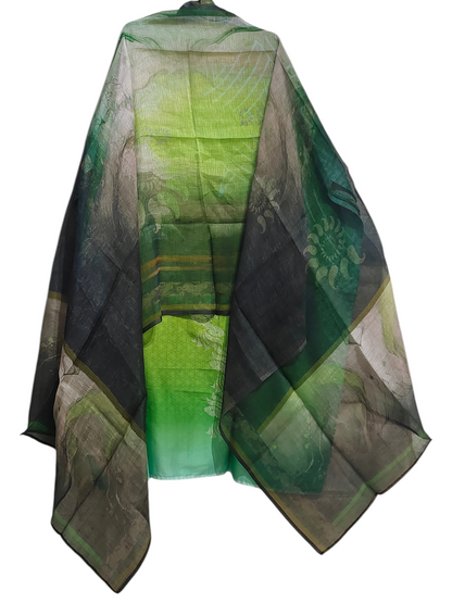 Semi Stitched Chanderi Casual Suitset