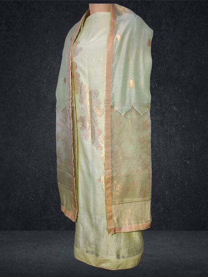 Semi Stitched Formal chanderi Suitset