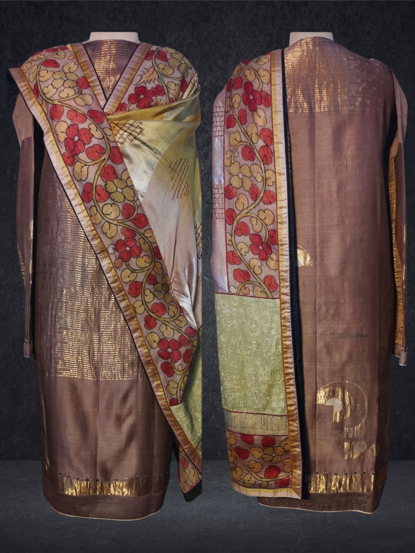 Semi Stitched Chanderi Formal Suitset