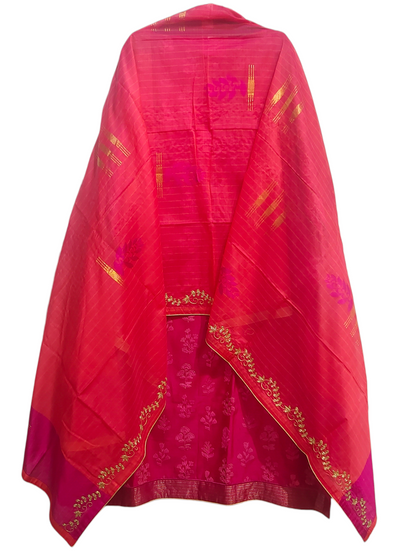 Semi Stitched Formal Chanderi Suitset