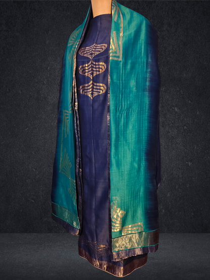 Semi Stitched Formal chanderi Suitset