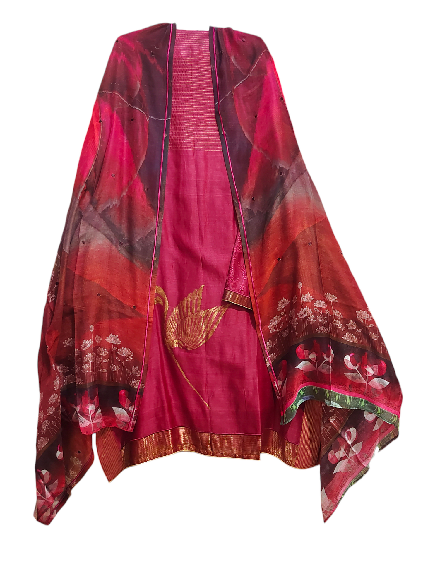 Semi Stitched Formal chanderi Suitset