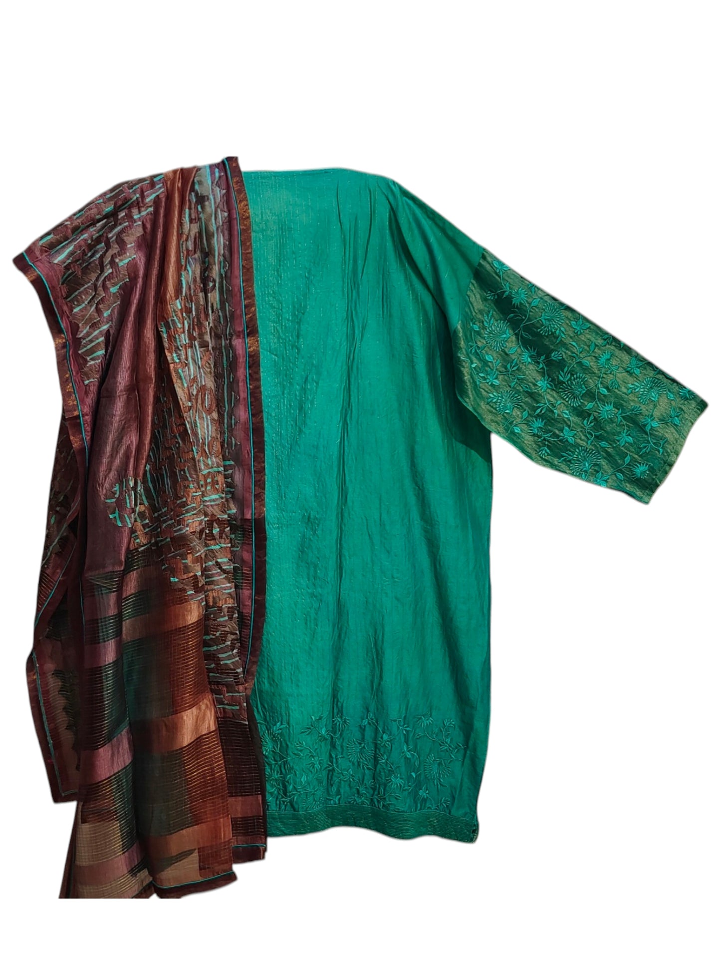 Semi Stitched Chanderi Formal Suitset