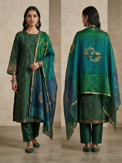 Semi Stitched Formal Chanderi Suitset