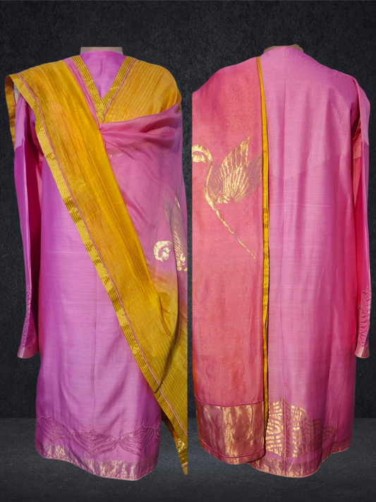 Semi Stitched Formal chanderi Suitset