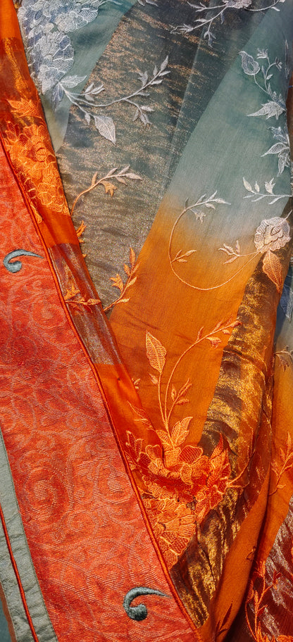 Semi Stitched Formal chanderi Suitset