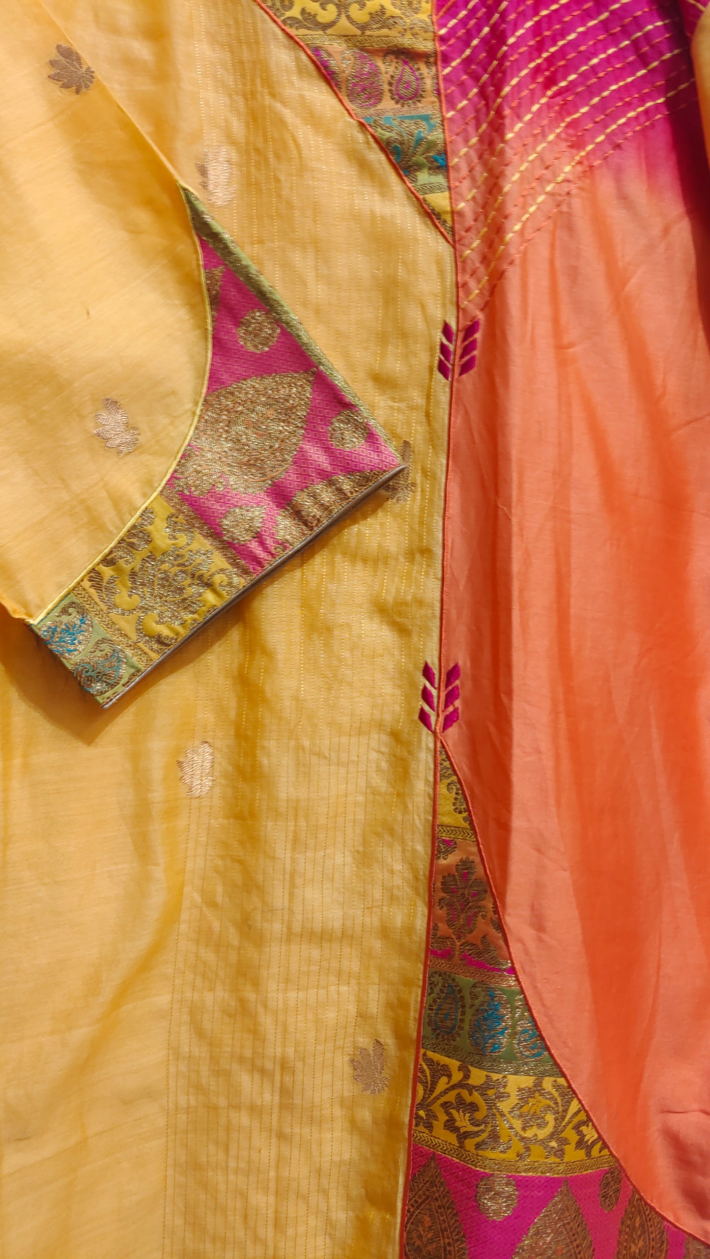 Semi Stitched Chanderi  Formal kurta