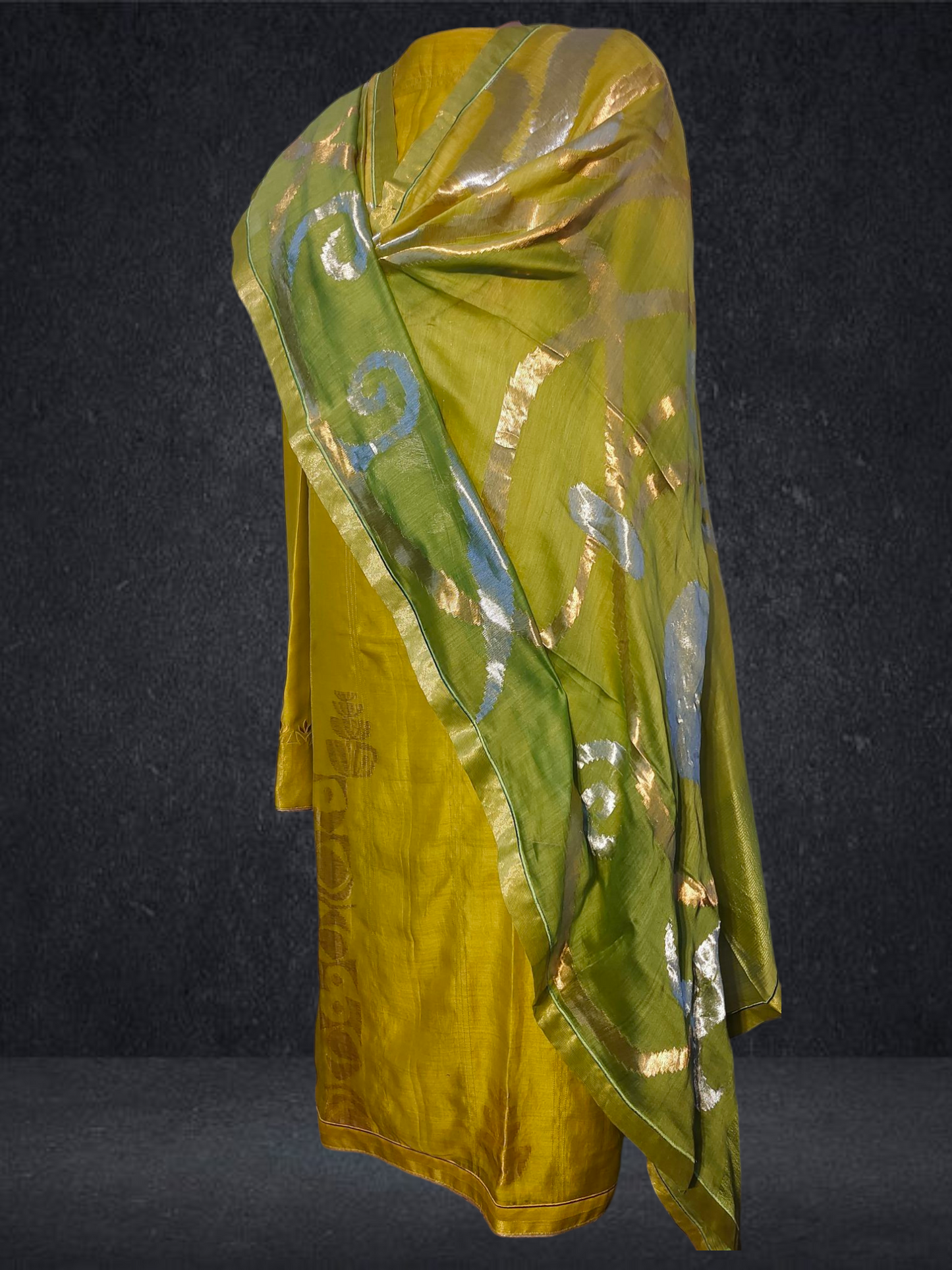 Semi Stitched Formal chanderi Suitset