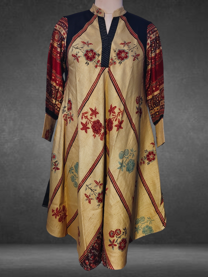 Silk Ajrakh Dress